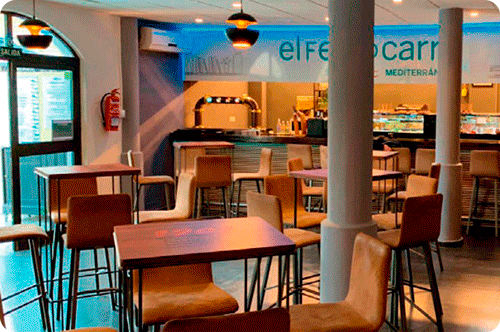 Vista del restaurante El Ferrocarril en las Lanzas I.